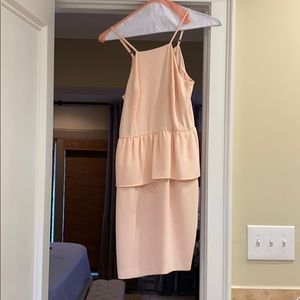 Peach colored dress with straps